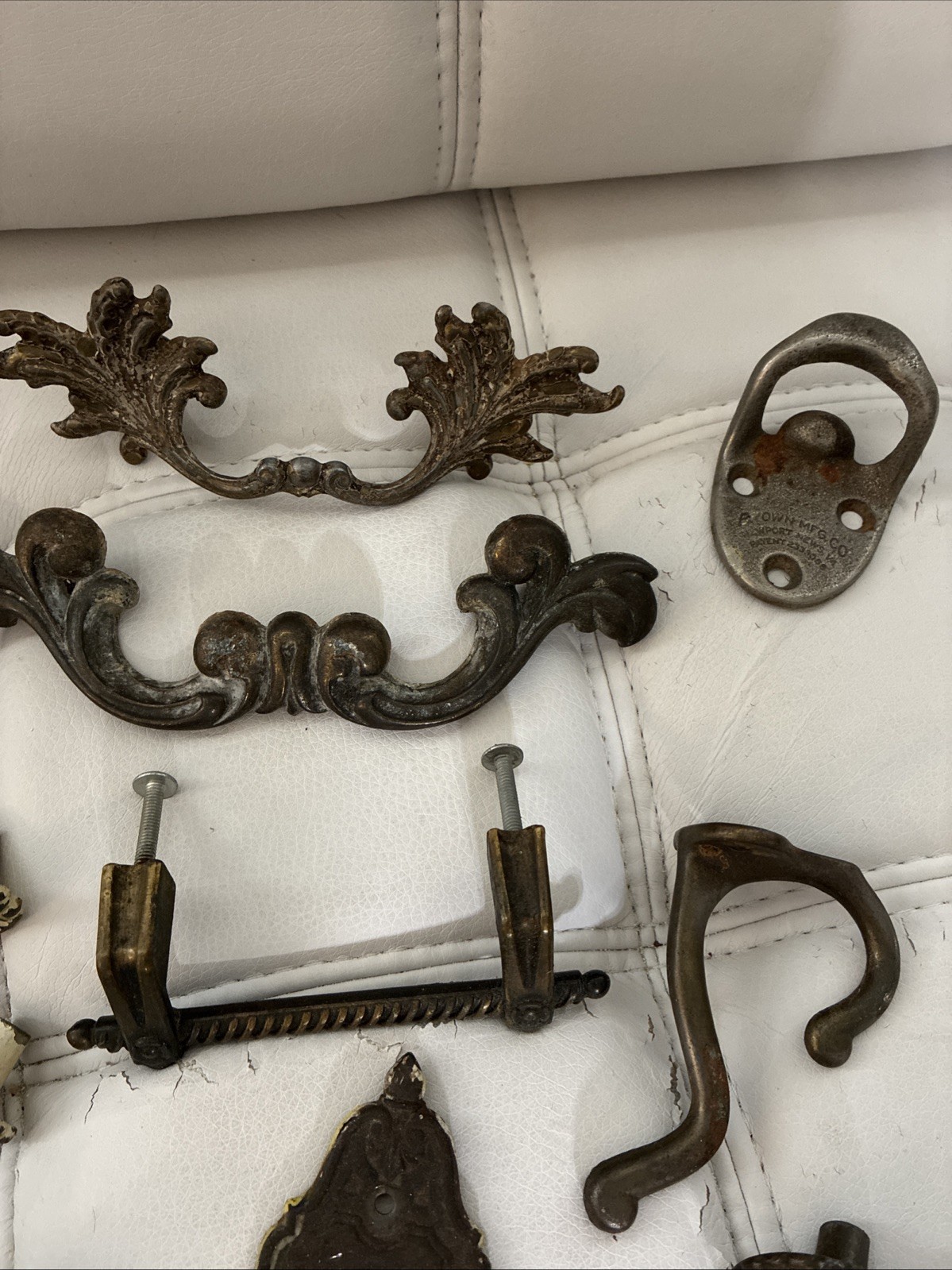 Vintage Brass Metal Hardware Lot Door Knocker Drawer Pulls Cabinet Etc. Antique