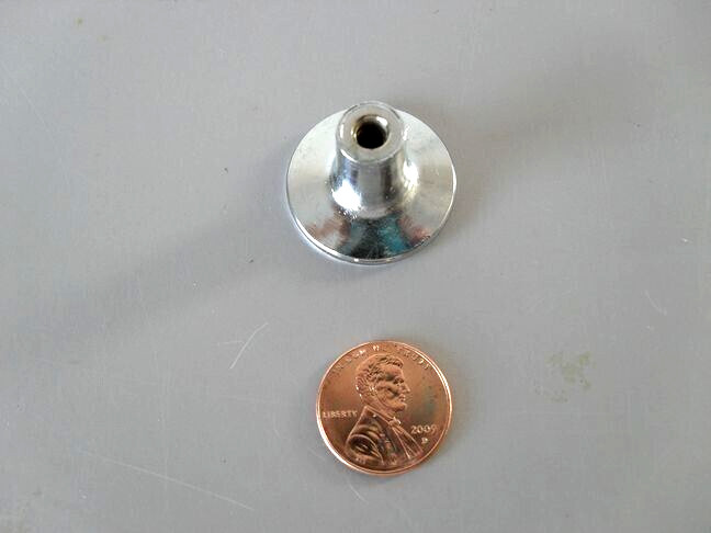 Vintage 1″ Small Chrome Drawer Knobs Cabinet Door Pull Concave Face