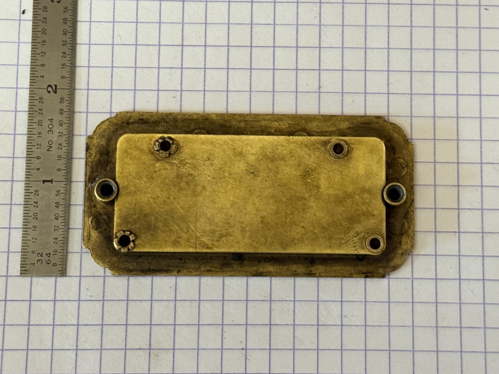 Rare Vintage 60-70’s Henredon Brass Small Campaign Drawer Pull Handle 3 c-c