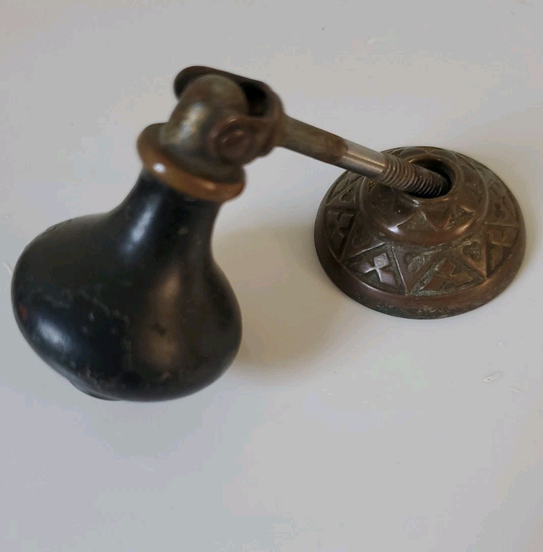Atq Victorian Eastlake Teardrop Drawer Pulls Set 12 Black Wood & Metal + Extras