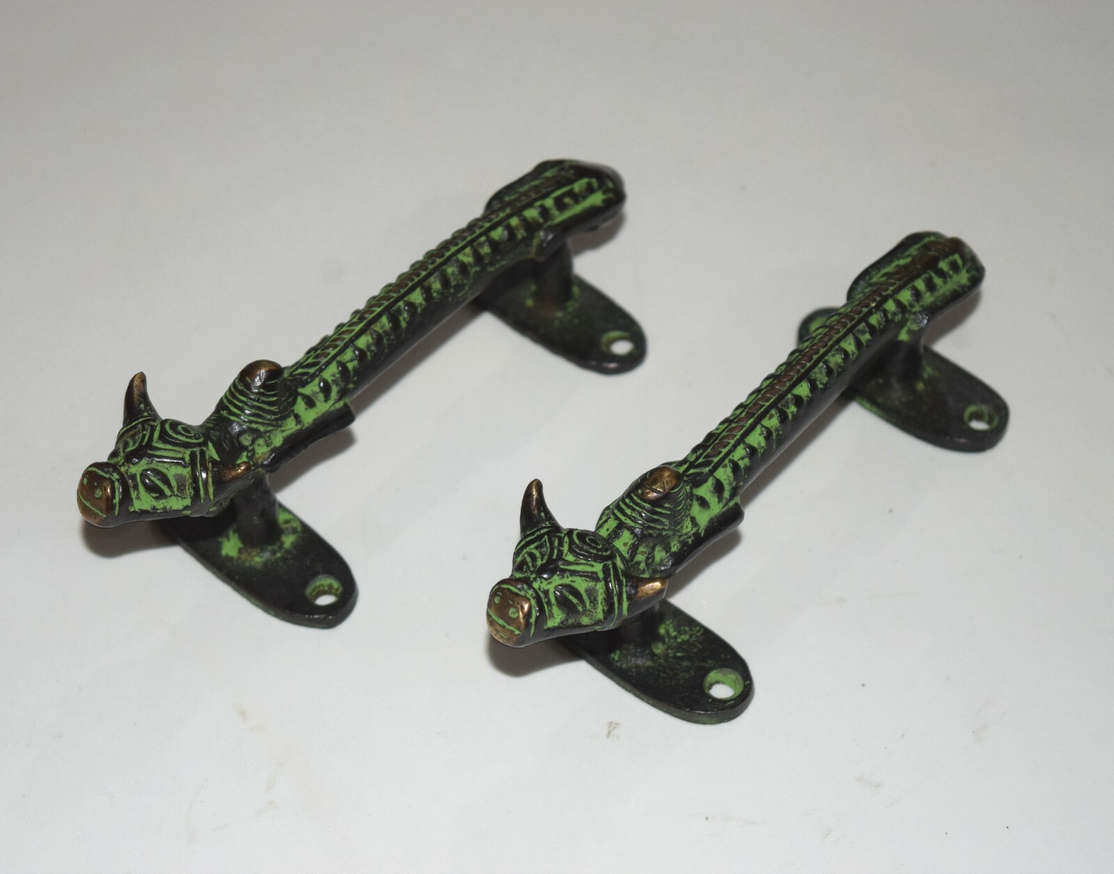 Tribal Art Nandi Door Handles Pair Farming Bull Cupboard Grips Gate Puller HK162
