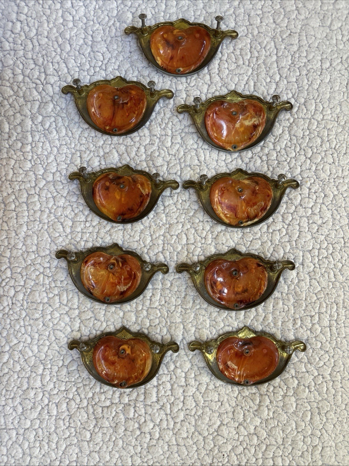 Antique Keeler Brass Co. Bakelite Drawer Pulls Handles Lot Of 9