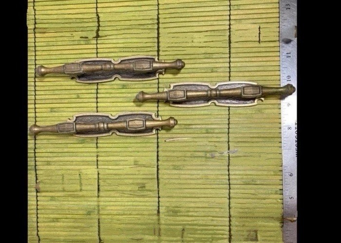 3x Drawer Pull Handle & Back Plate Hyer Colonial Antiqued Brass Color 6.5″ NEW