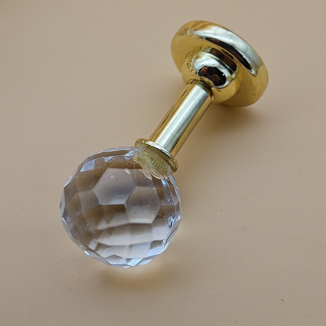 Lot Of 11 Vintage Crystal Ball Drawer Pulls Gold Kitchen Cabinet Hardware