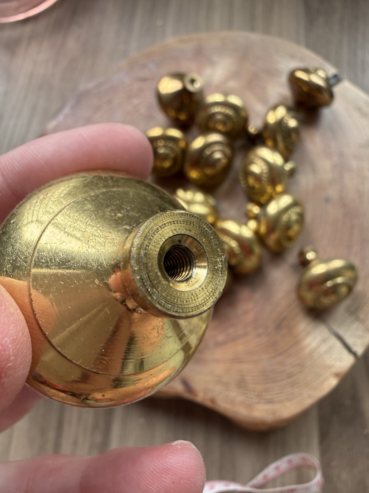 Lot of 16 Vintage Brass Cabinet Drawer Knobs 1.5”