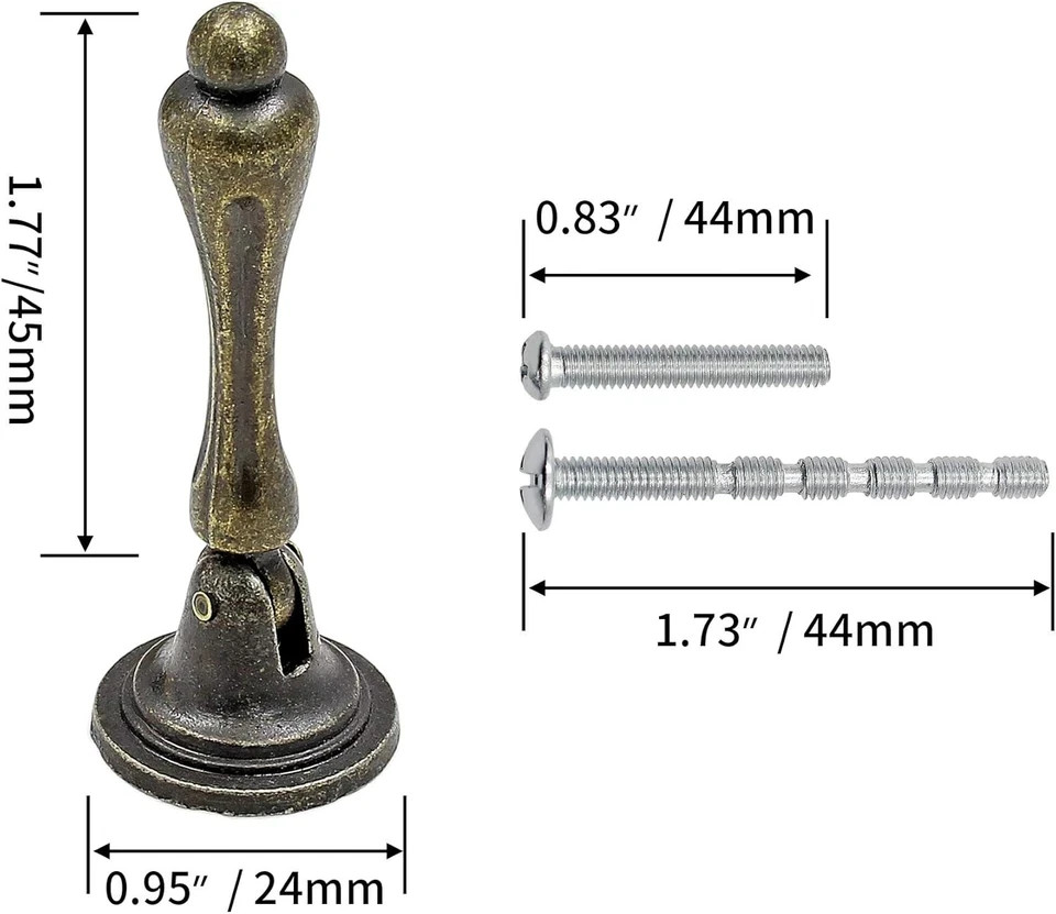 6 Pack Antique Tear Drop Pulls Vintage Cabinet Drawer Decorative Pull Handles