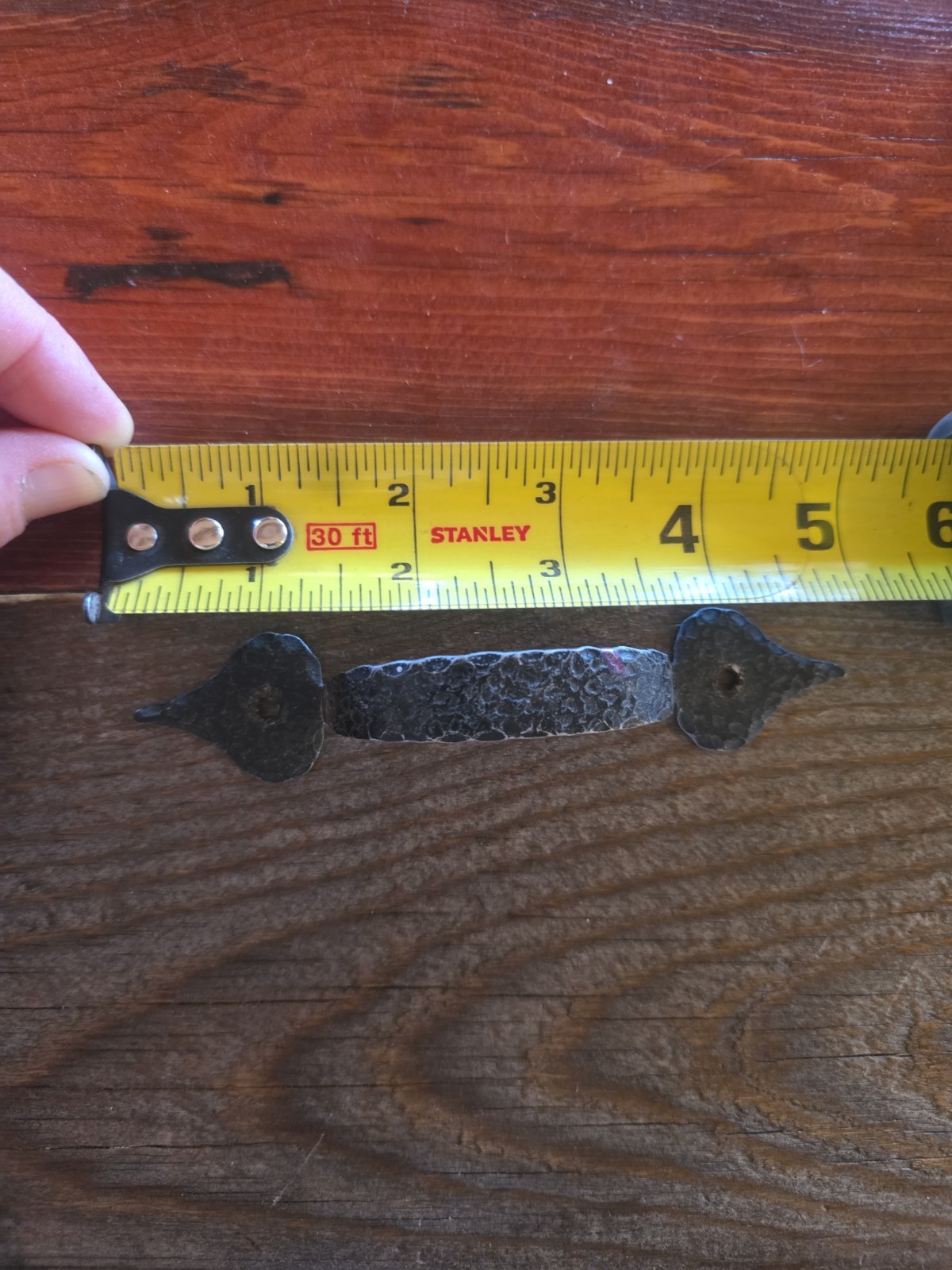 Mid Century Black Hammered Metal Drawer Cabinet Handles Pull Rustic