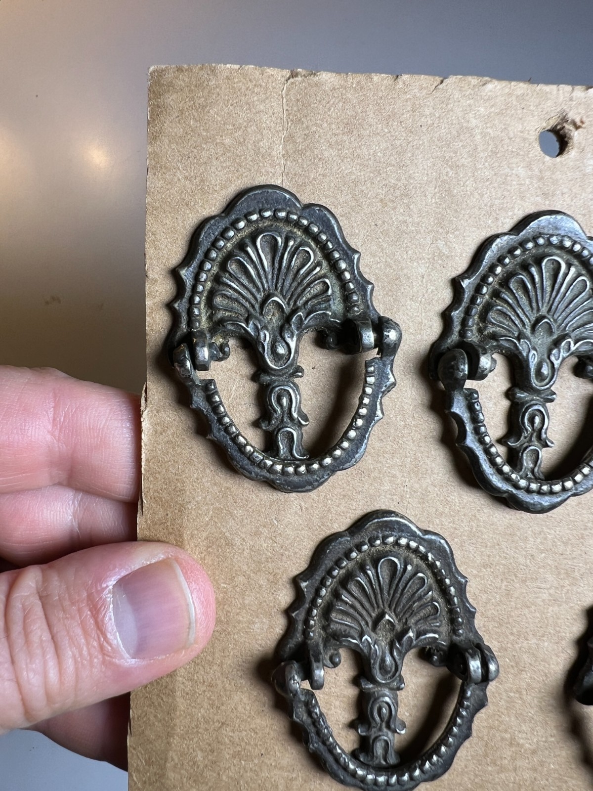 5: Antique Vintage Keeler Brass Co Ring Pulls 4486 Victorian French Provincial