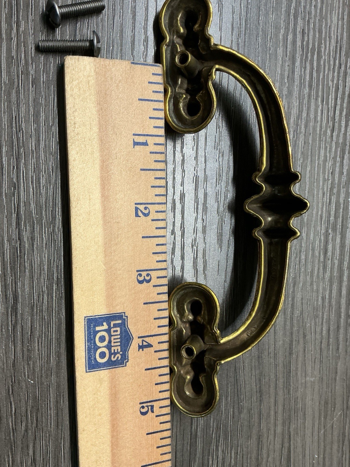 1 Vintage MCM Keeler Belwith Brass Cabinet Drawer Handle Pull (136)
