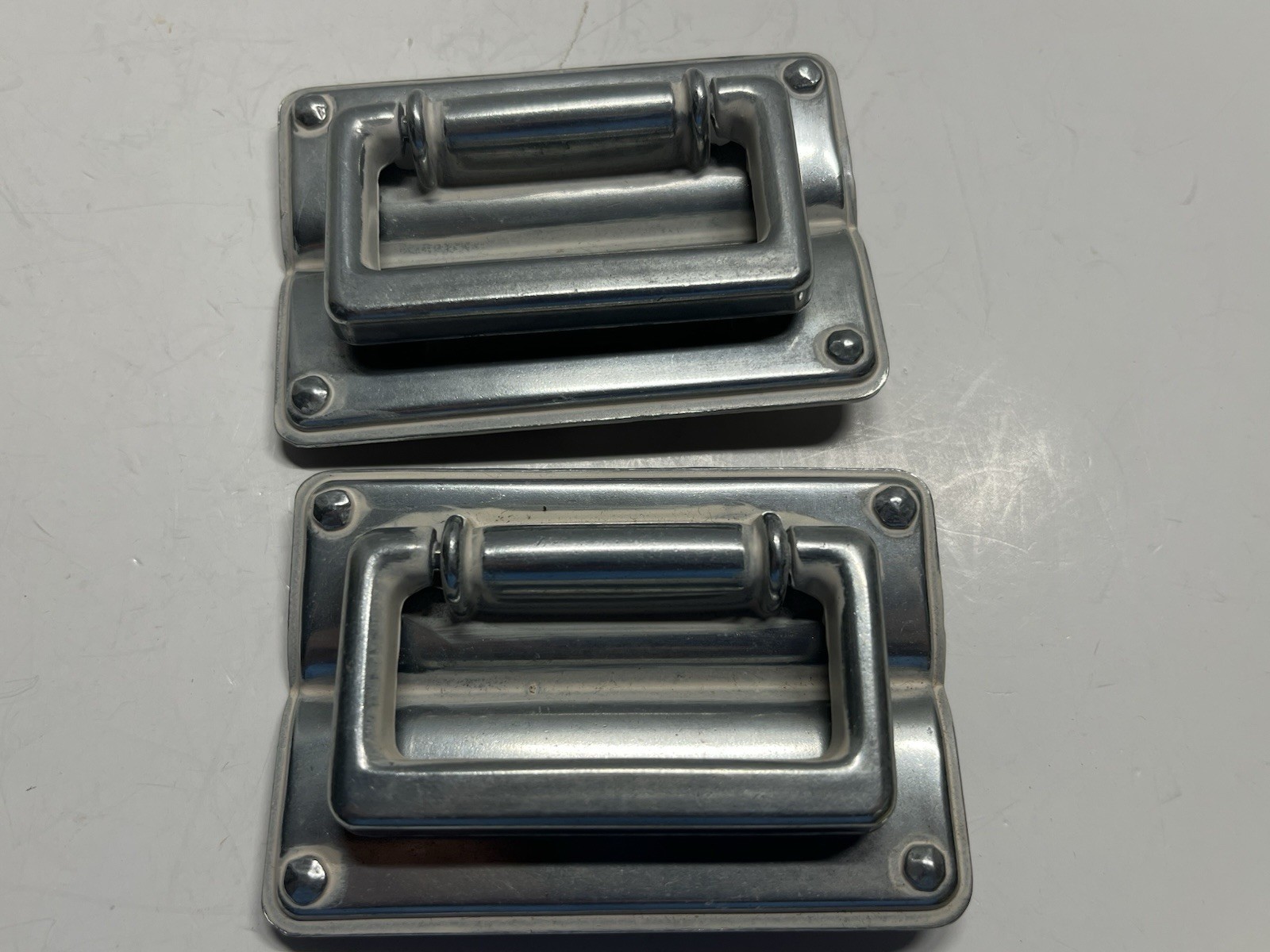 Vintage Lot (9) NOS KBC Mixed Heavy Rectangular Recessed Drop Bail Pulls