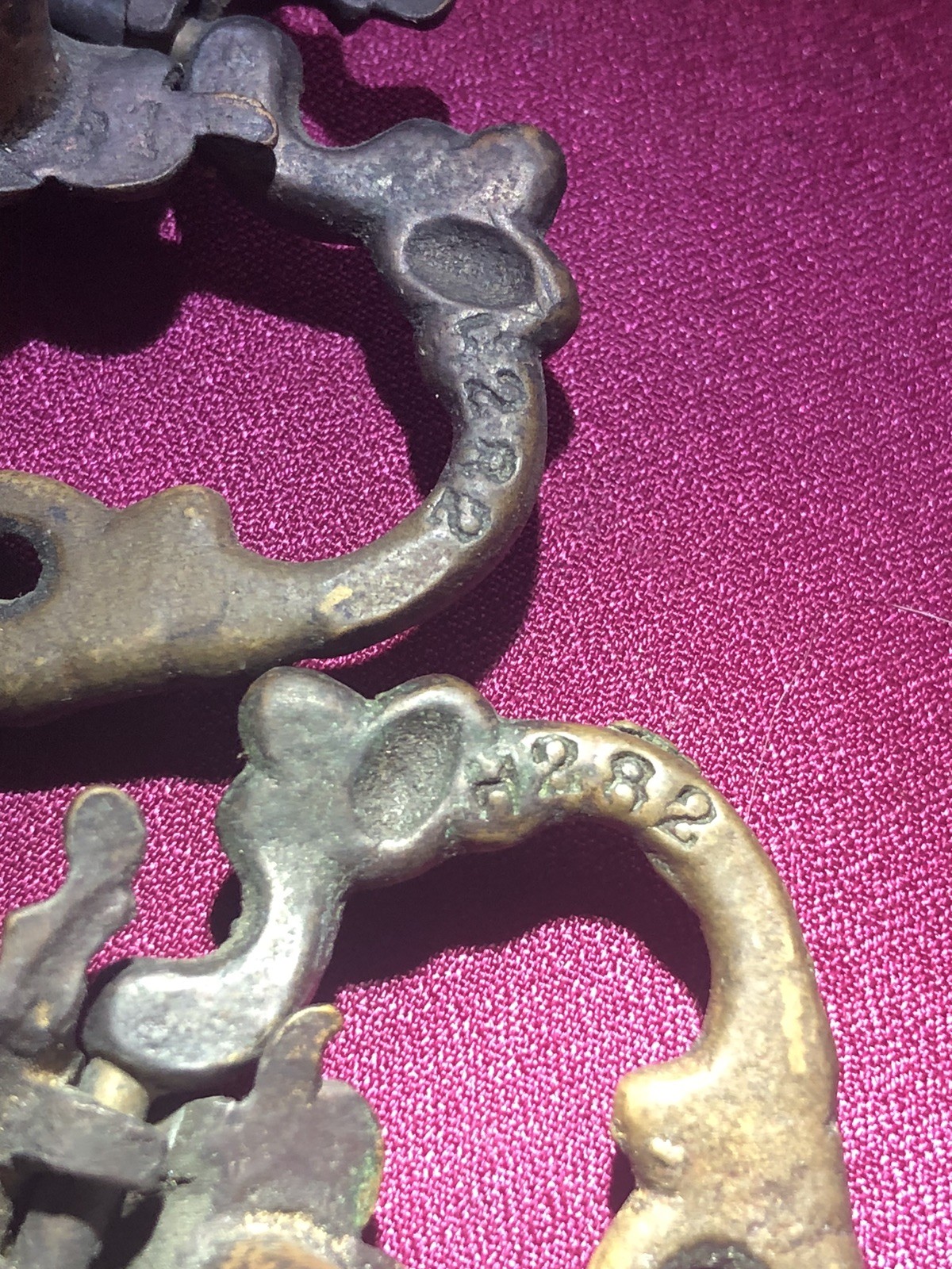 2 Keeler Brass Co. KBC Drawer Handles Pulls Chippendale One Back Hole *no Screws