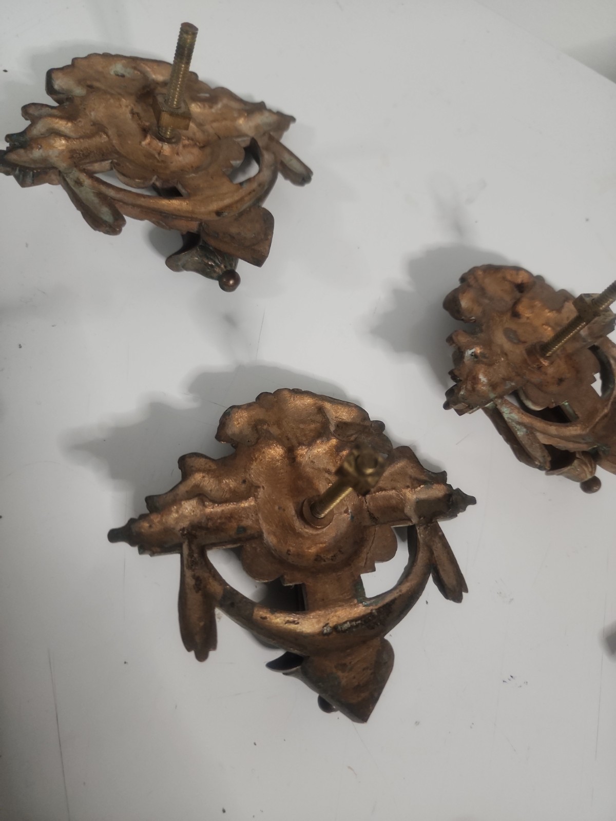 ULTRA RARE Set of 8 Antique 19th-Century French Rococo Bronze Putti Pulls