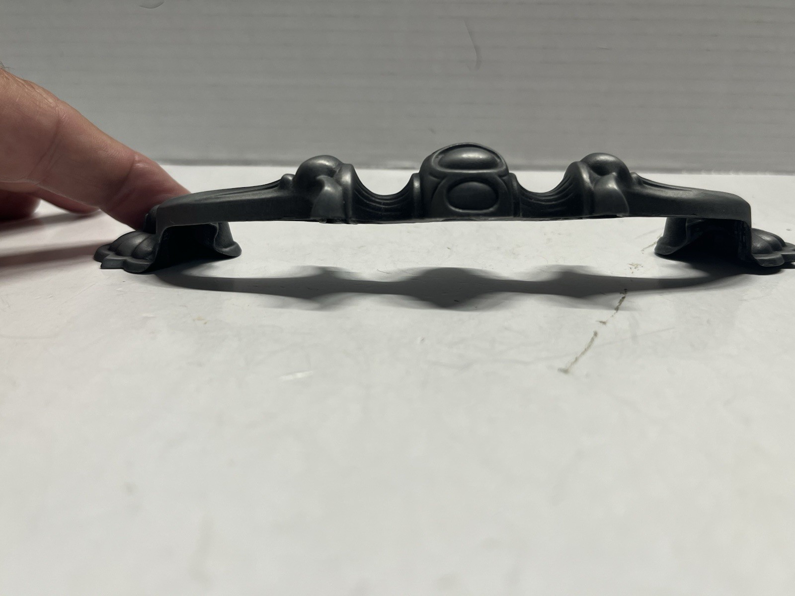 Vintage NOS KBC Heavy Gray/Black Ornate Fixed Pull