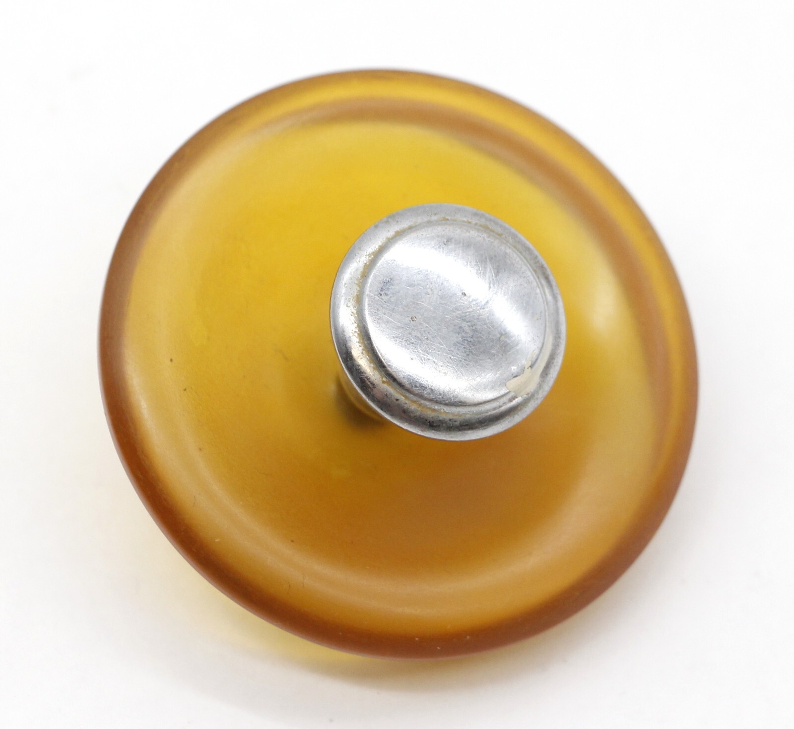 Vintage Mid Century Nickeled Brass Bakelite Cabinet Knob