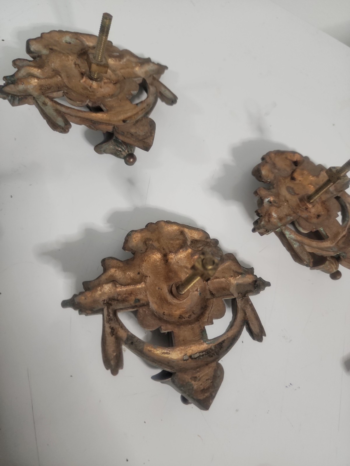ULTRA RARE Set of 8 Antique 19th-Century French Rococo Bronze Putti Pulls
