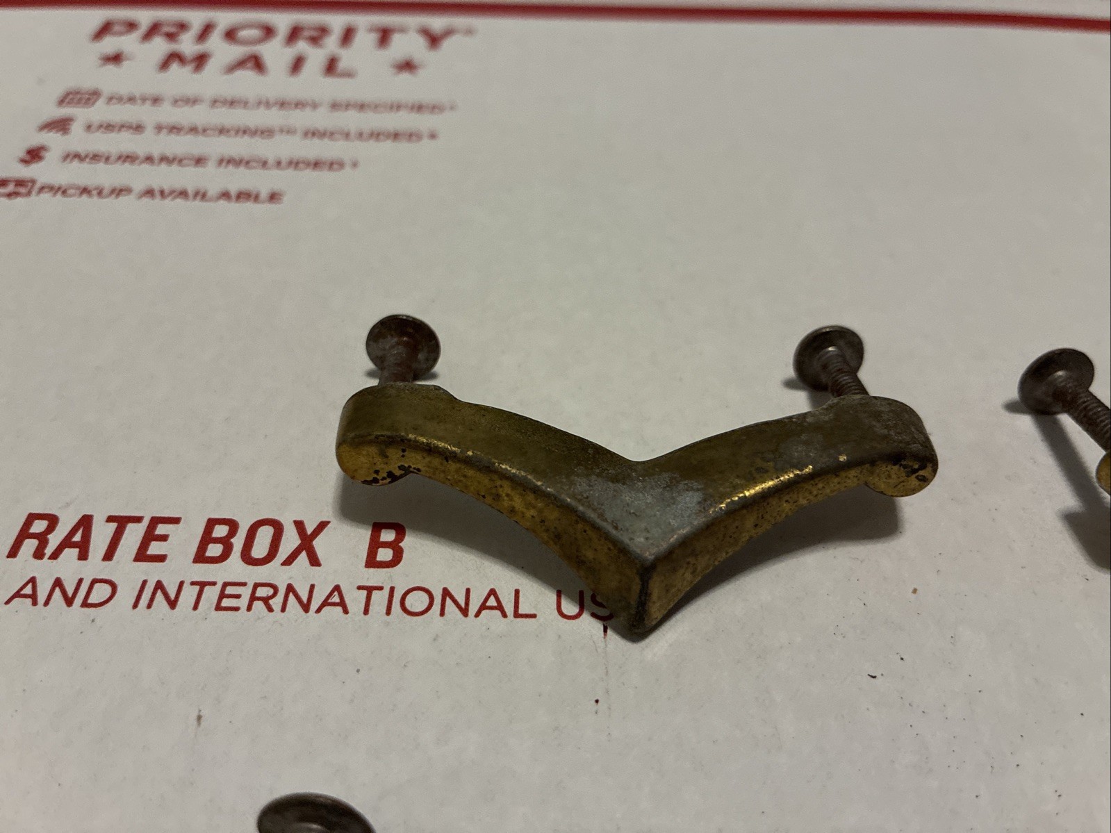 Mid Century Chevron Drawer Pulls • Lot of 9pcs Vintage 50s Boomerang Pulls
