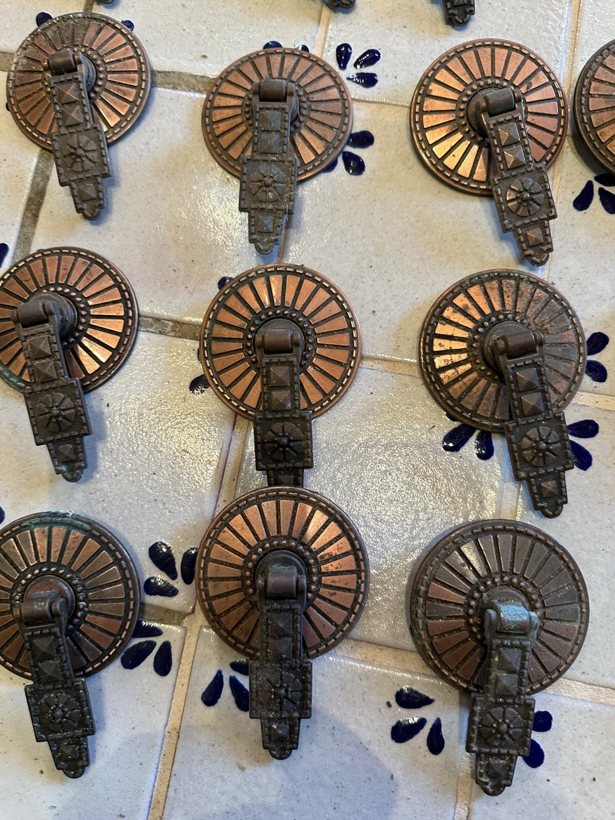 Hyer Vintage Drawer Pulls copper Southwestern Pueblo Style Art Deco