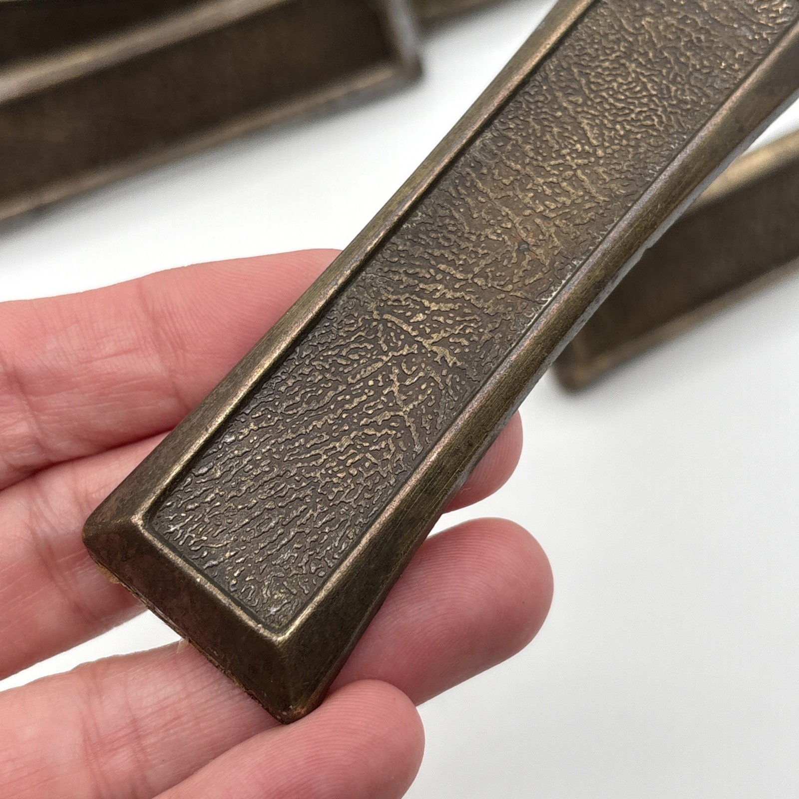Vintage MCM Copper Tone Drawer Pull Cabinet Door Handle Lot of 21 | 3” Centers