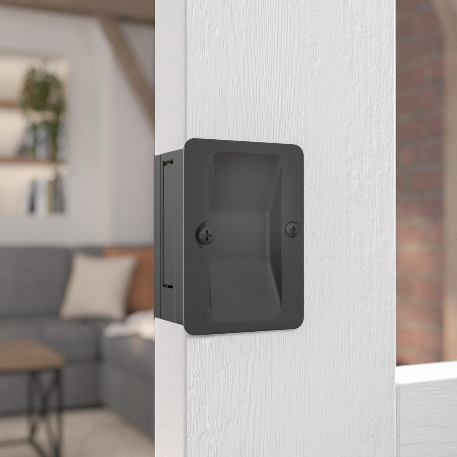 Richelieu | Onward Passage Pocket Door Pull, Rectangular, Black