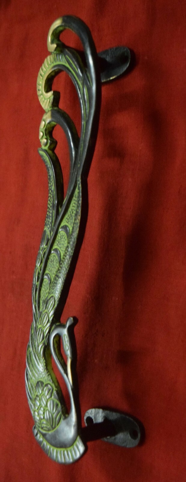 Peafowl Bird Shape Door Handle Brass Handmade Home Door Decor Peacock Gift VR246