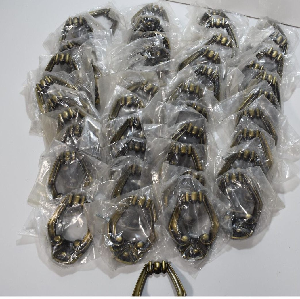 Vintage Antique Brass Bronze Drawer Pulls 44pcs Made in Japan