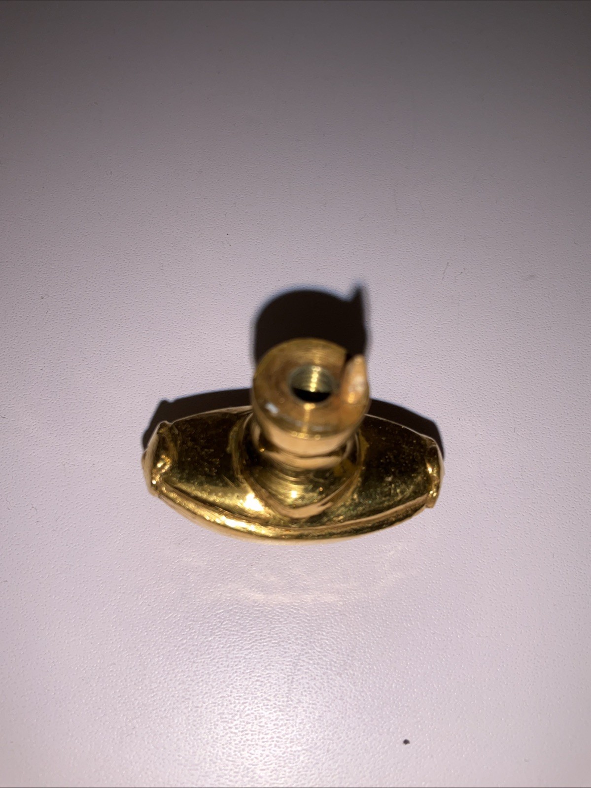 Set of 4 Vintage Brass Drawer Pull Knobs Ribbed Oval Design