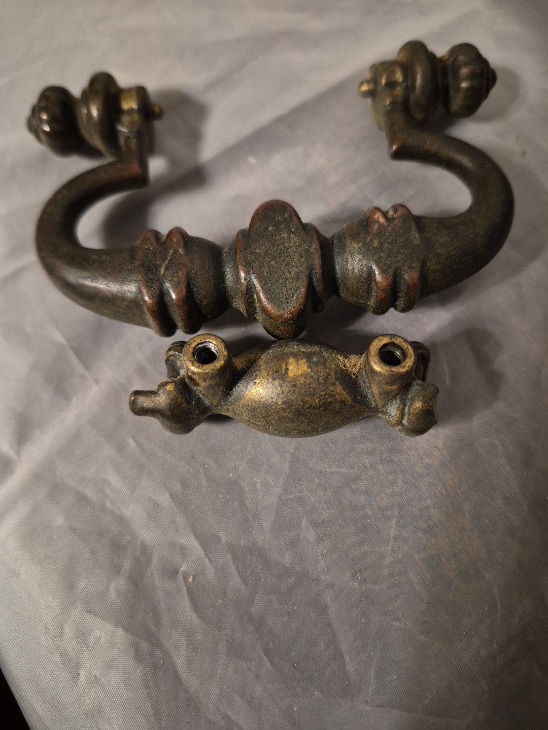 Restoration Antique Victorian Drawer Pull With Drop Bail Handle Preowned