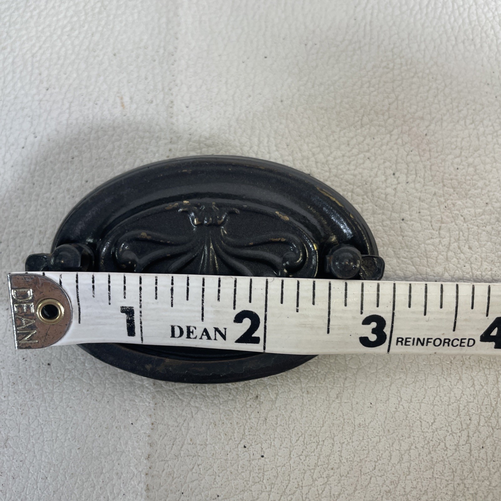 4 Antique Vintage Pulls Hepplewhite Drop Bail Oval Tin Steel 2.75″W x 1 7/8″-A