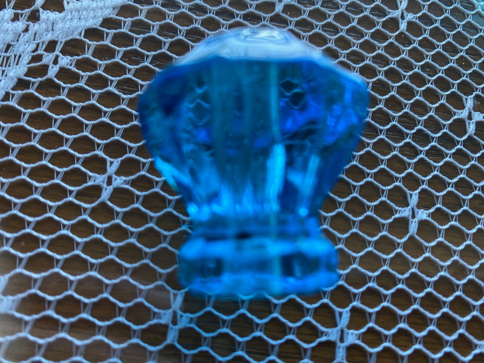 Vintage Rosette Style Peacock Blue Depression Glass Handle and Knob