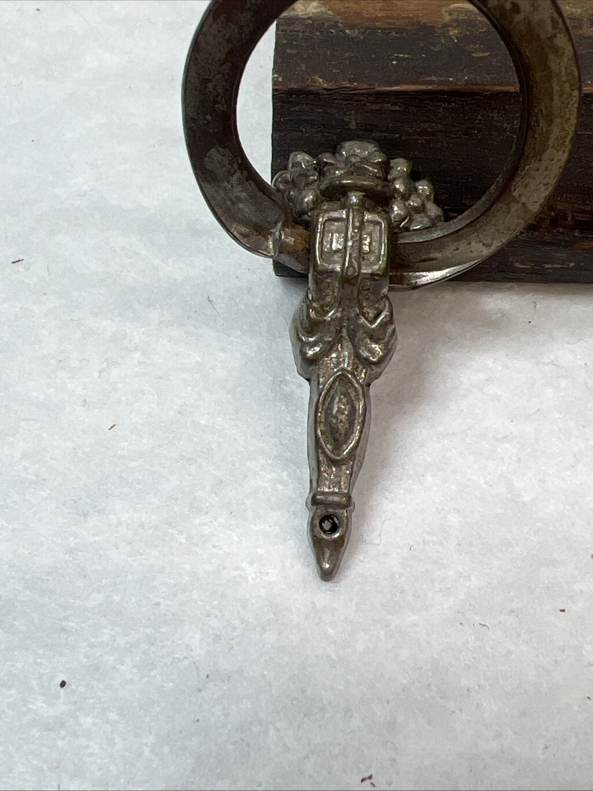 Antique Ornate Victorian Ring Drawer Pulls Nickel Steel Grapes