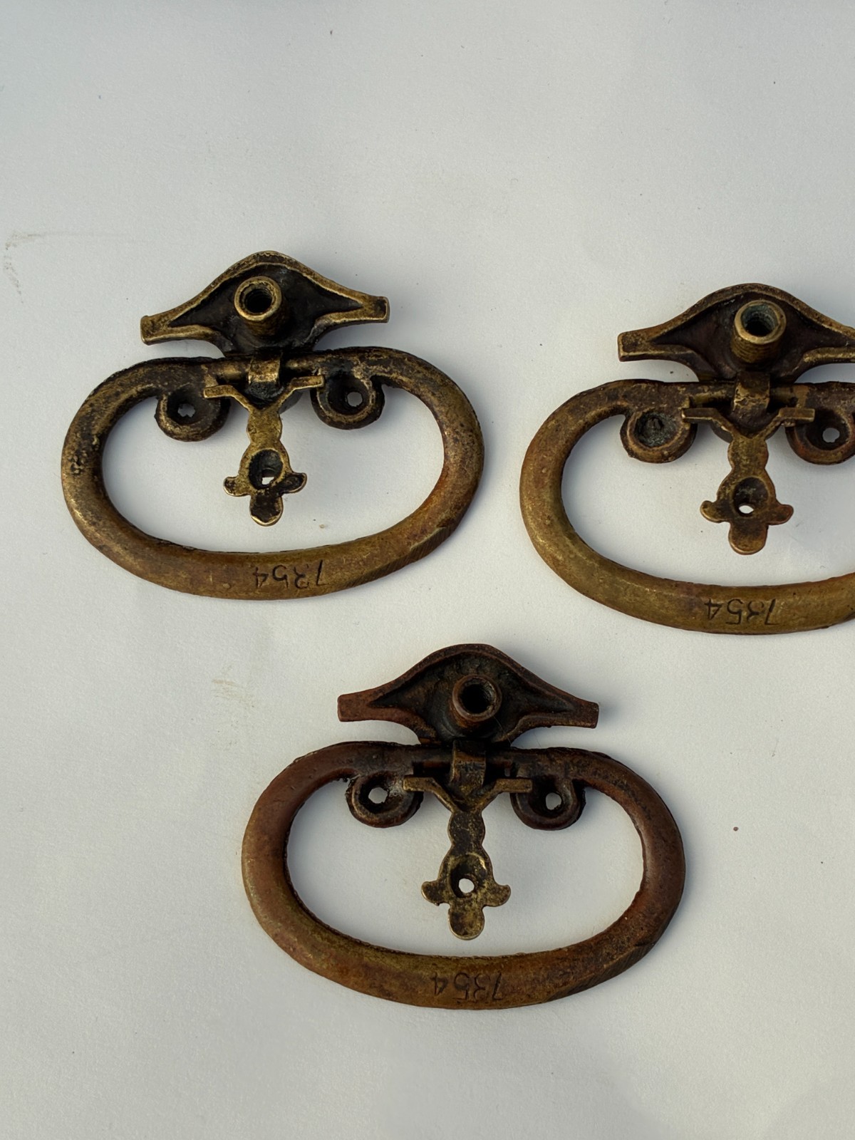 Lot Brass & Metal Pulls Cabinet Handle Mixed Material Distressed Vintage Salvage