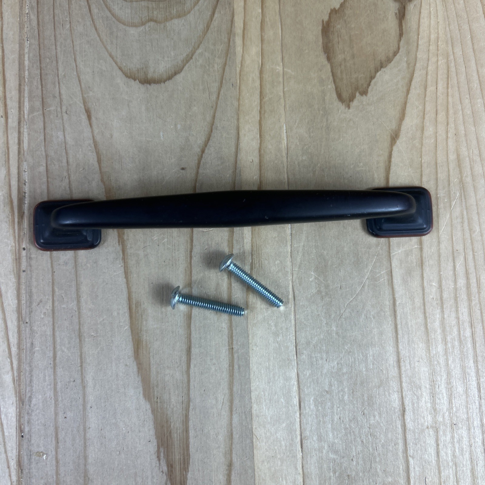 Vintage Drawer Pull Cabinet Handle One Piece Black Brass 6 x 3/4 Inch