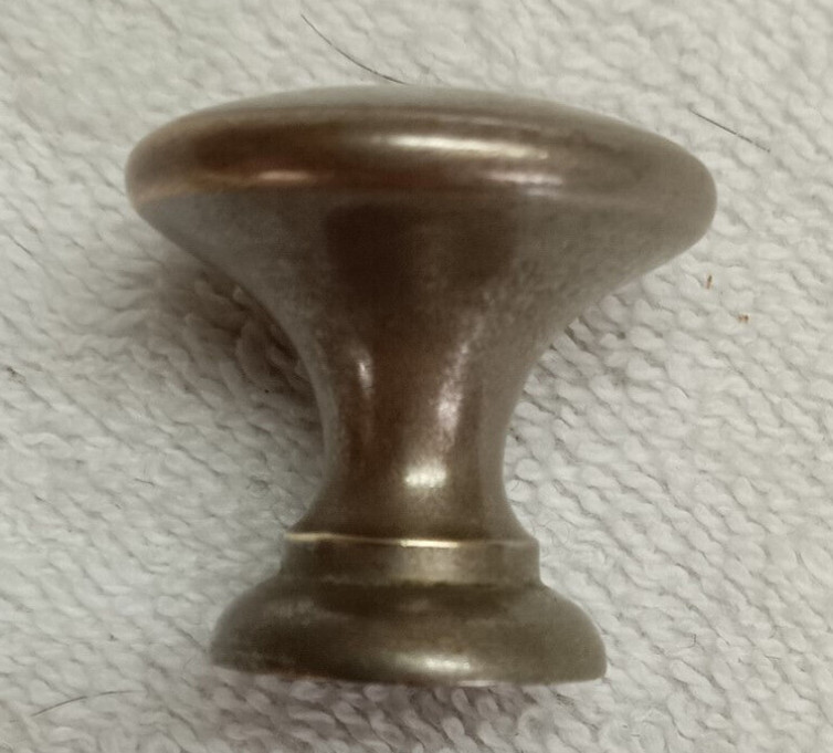 ANTIQUE HEAVY NICKLE PLATED ROUND DRAWER, DOOR, PULL / KNOB, 1 IN. DIAMETER