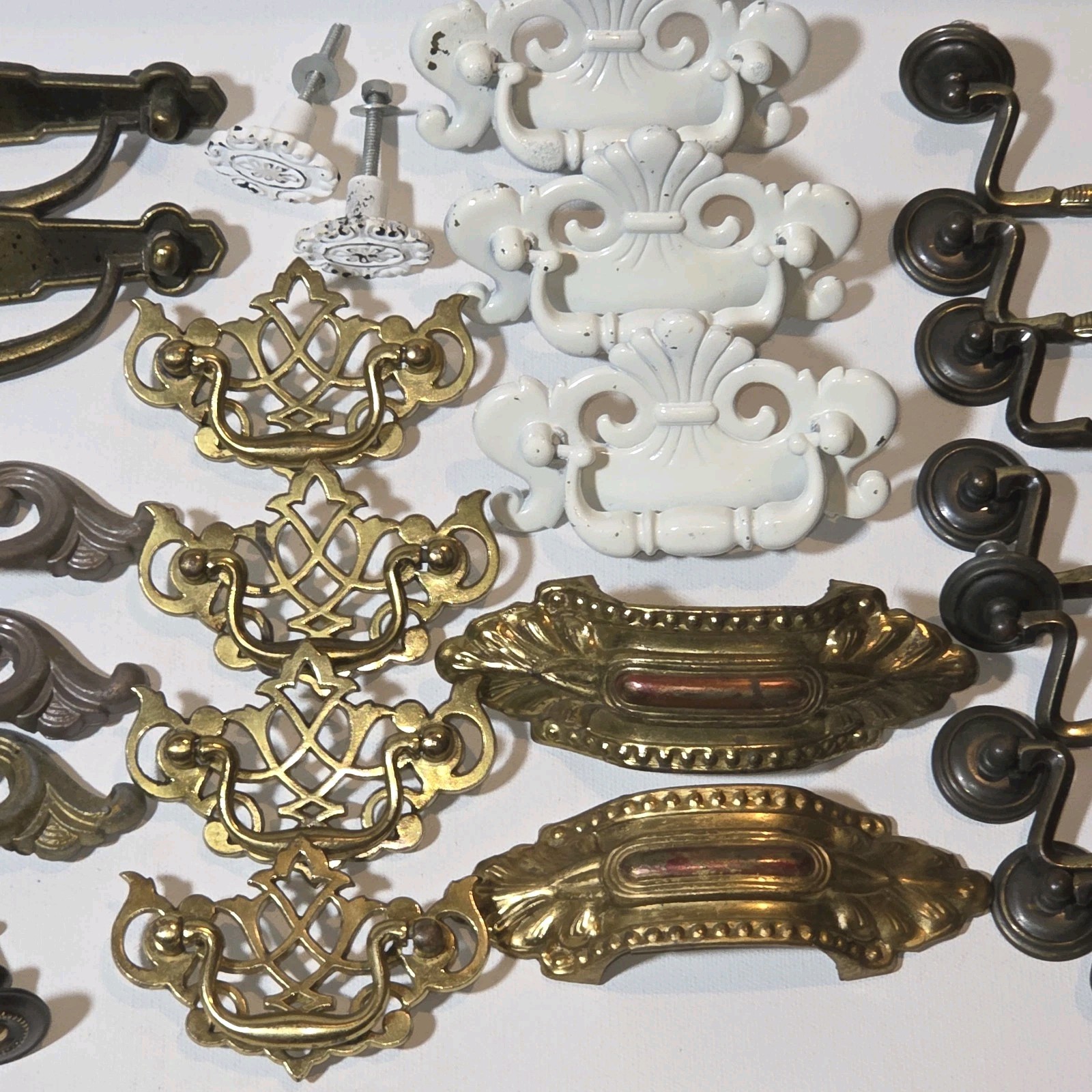 Antique Vintage Furniture Hardware Lot 47 Drawer Pulls Knobs Cabinet Salvage