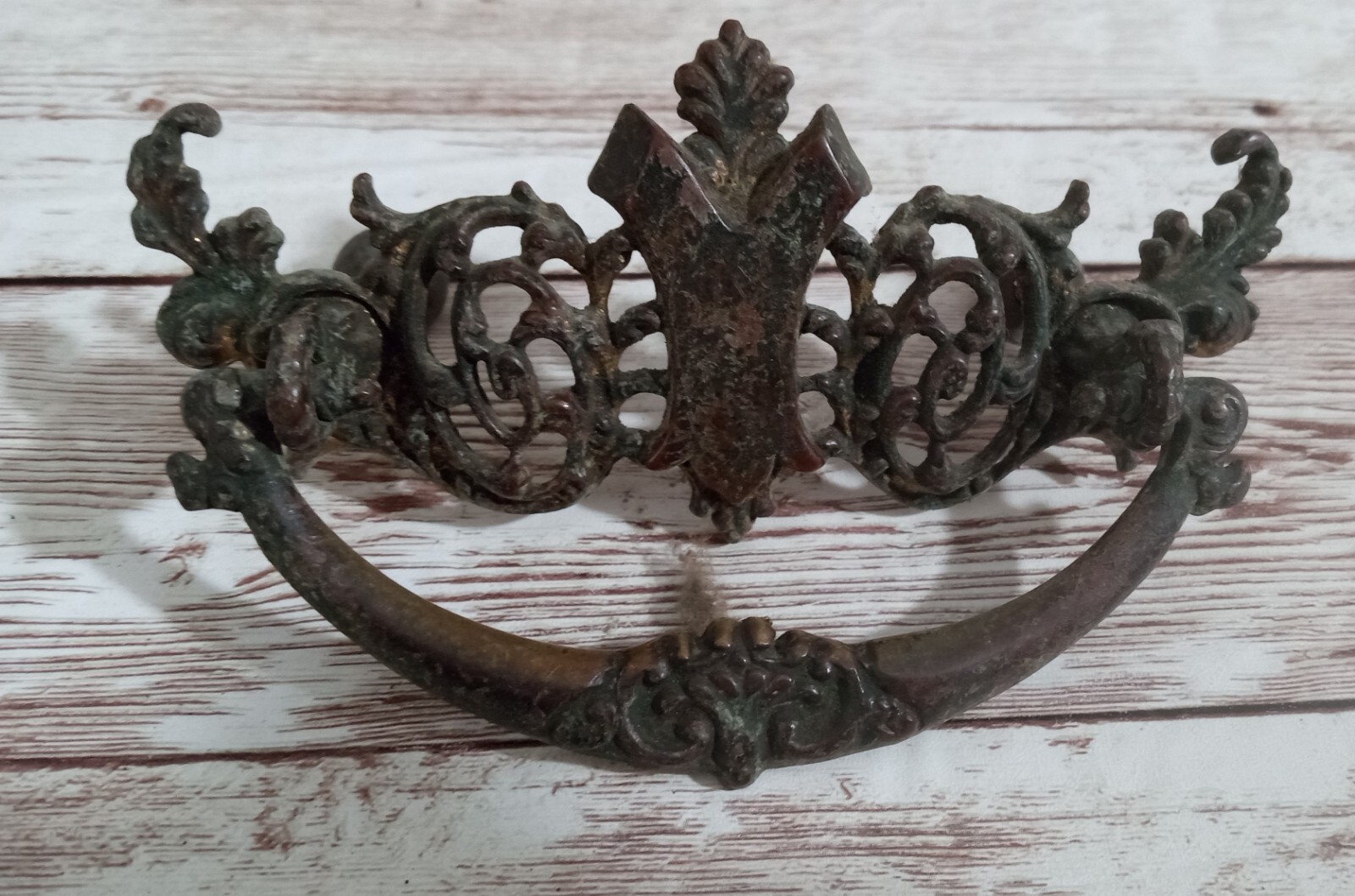 7 Antique Cast Brass Drawer Pulls Drop Bail Victorian Furniture Handle Hardware