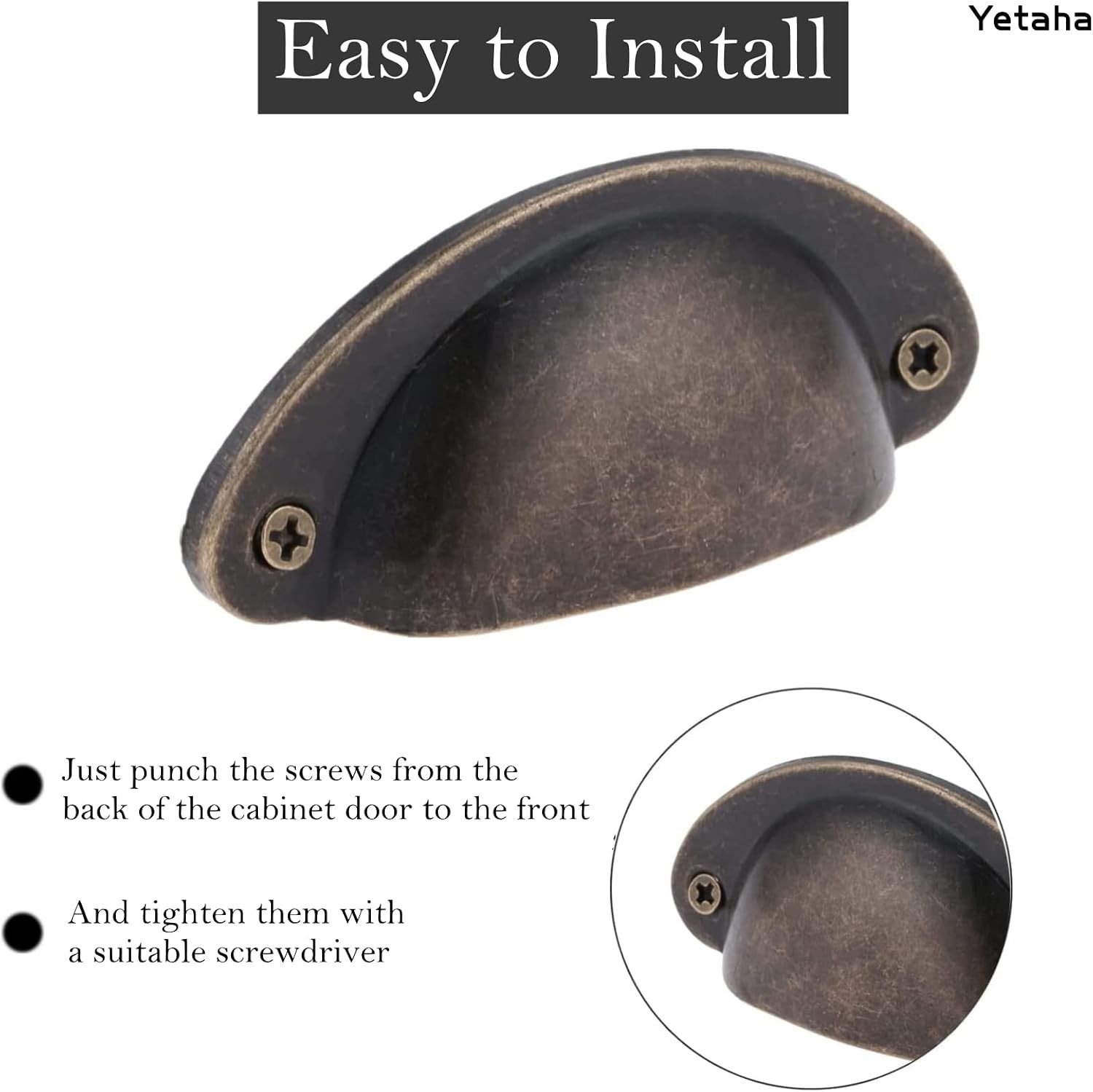 10PCS Elegant Antique Bronze Drawer Pulls – Shell Knobs for Cabinets & Dressers