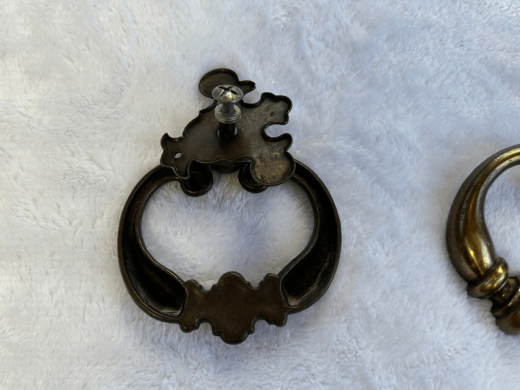 Vintage Drawer Pulls/Handles Mixed Lot, Three of Each, Lock & Key Style Brass