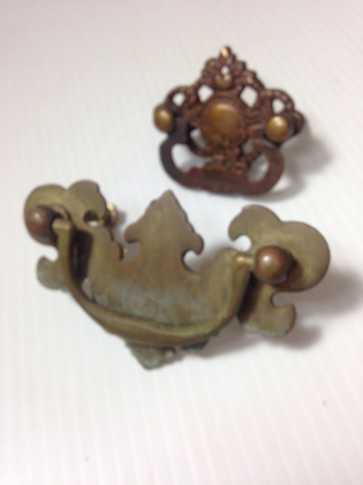 Antique Brass Drawer Pull lot 2 Ornate Hardware