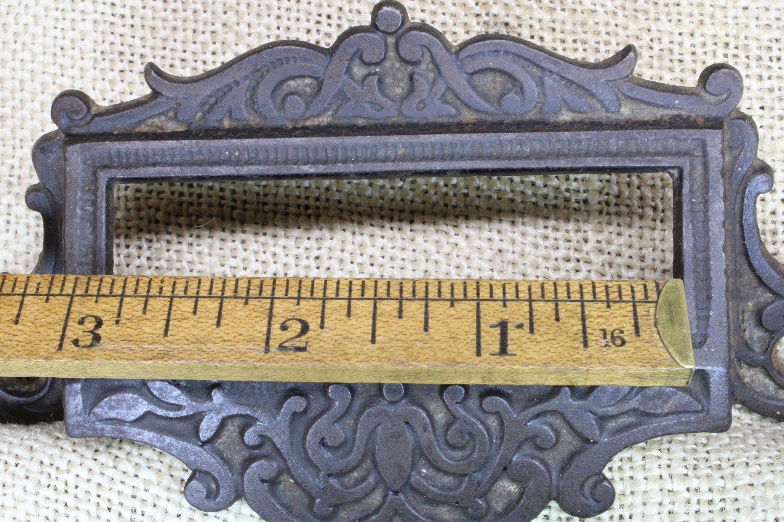 Old Apothecary Bin Pull Drawer Fancy Card Holder Handle 5 1/4″ Drug Store Glass