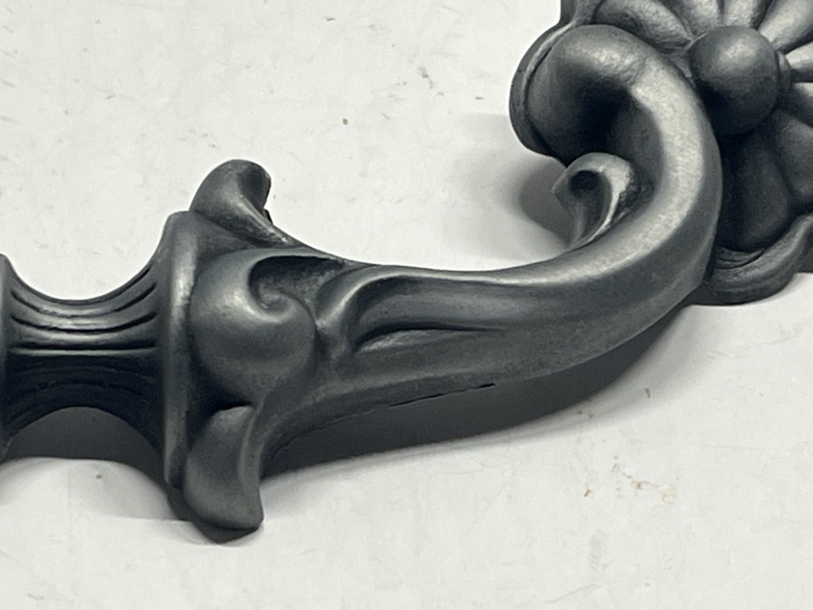 Vintage NOS KBC Heavy Gray/Black Ornate Fixed Pull