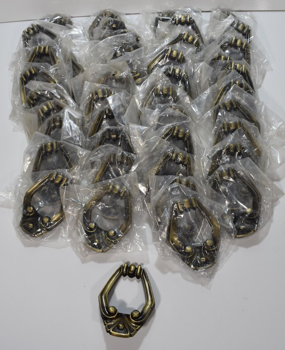 Vintage Antique Brass Bronze Drawer Pulls 44pcs Made in Japan