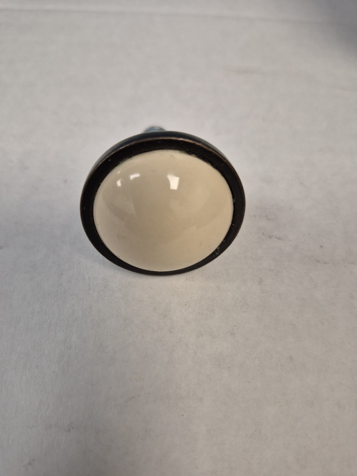 Set of 28 Cream/Tan Enamel Drawer Knobs Pulls