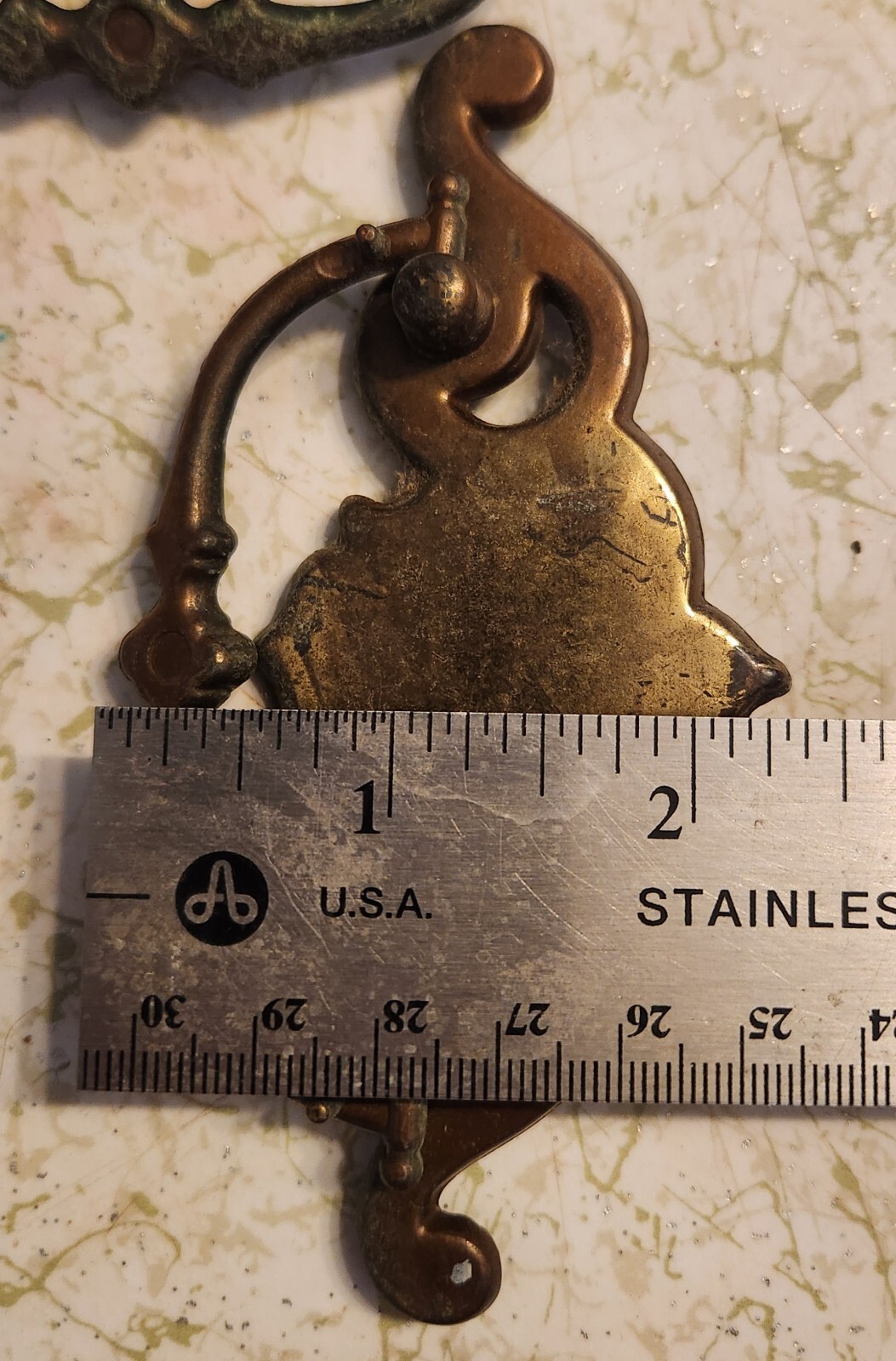 Vtg Brass Batwing Chippendale Drawer Pull Handle 2.5″ OC Dresser Restoration