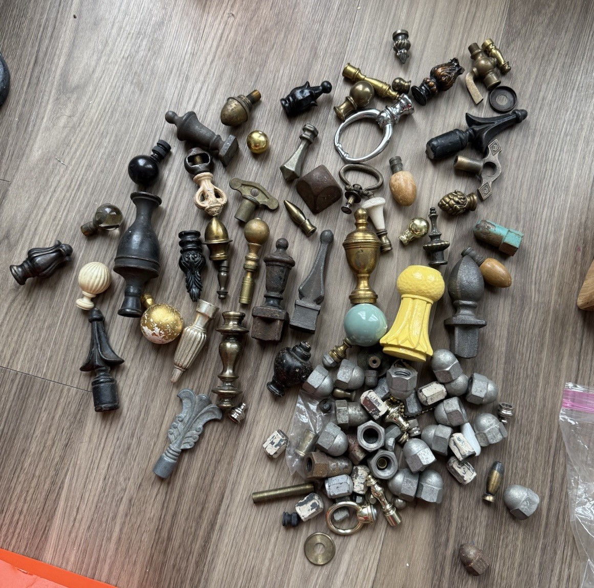 Lot of Vintage & Antique Finials & Hardware, and Collectibles