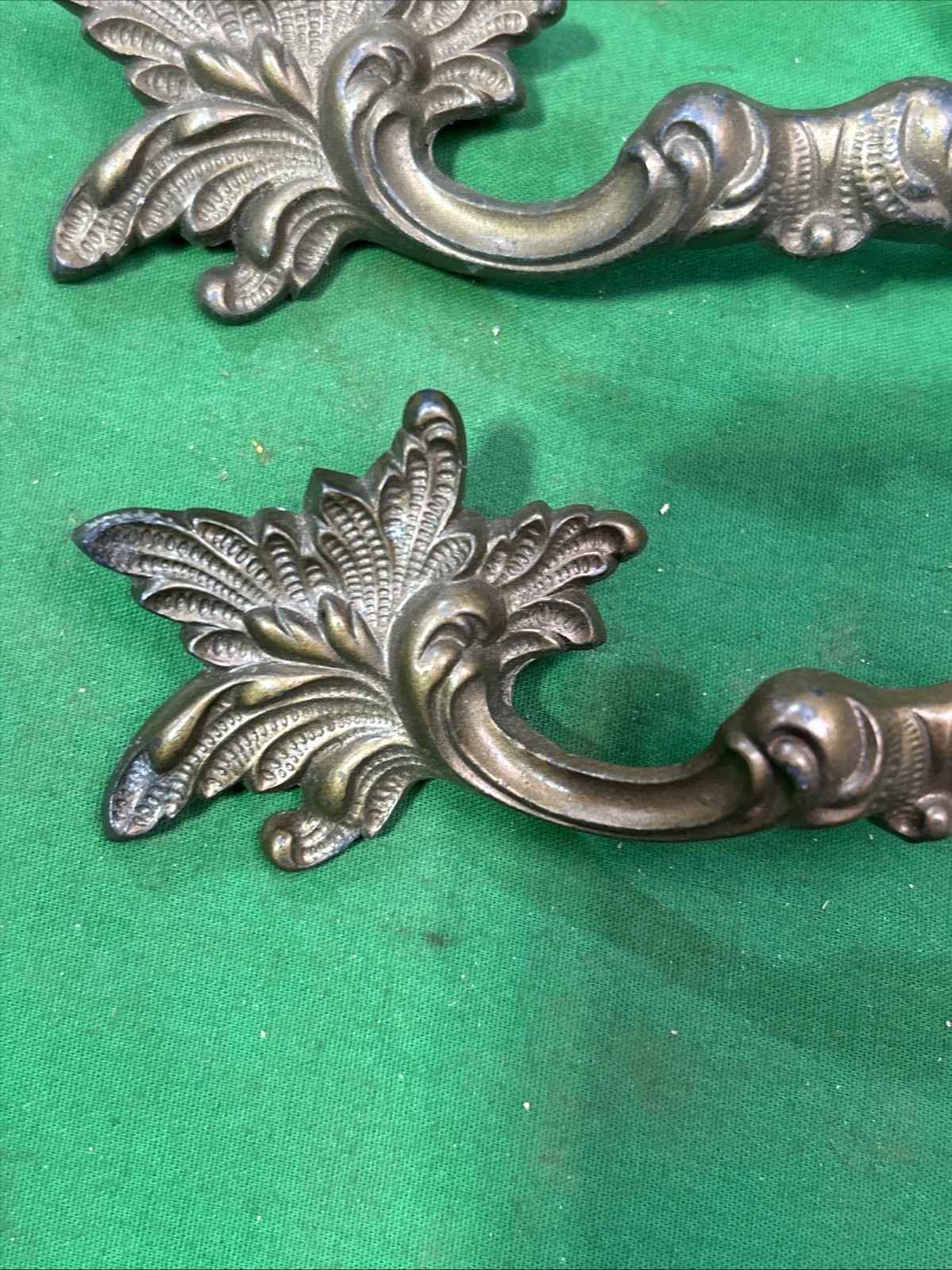Three Vintage Pull French Provincial Drawer Pulls 6” Long 4″ Center