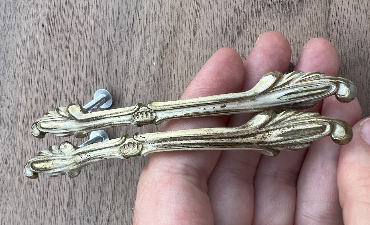 Vintage French Provincial Pull Handle Lot of 2 Drawer Furniture Restoration