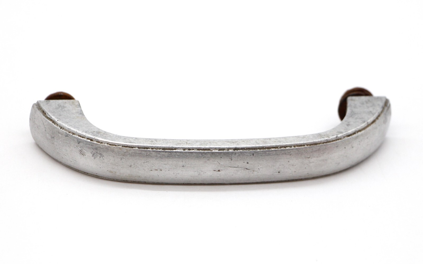 Vintage 4.5 in. Art Deco Brushed Aluminum Bridge Drawer Cabinet Pull