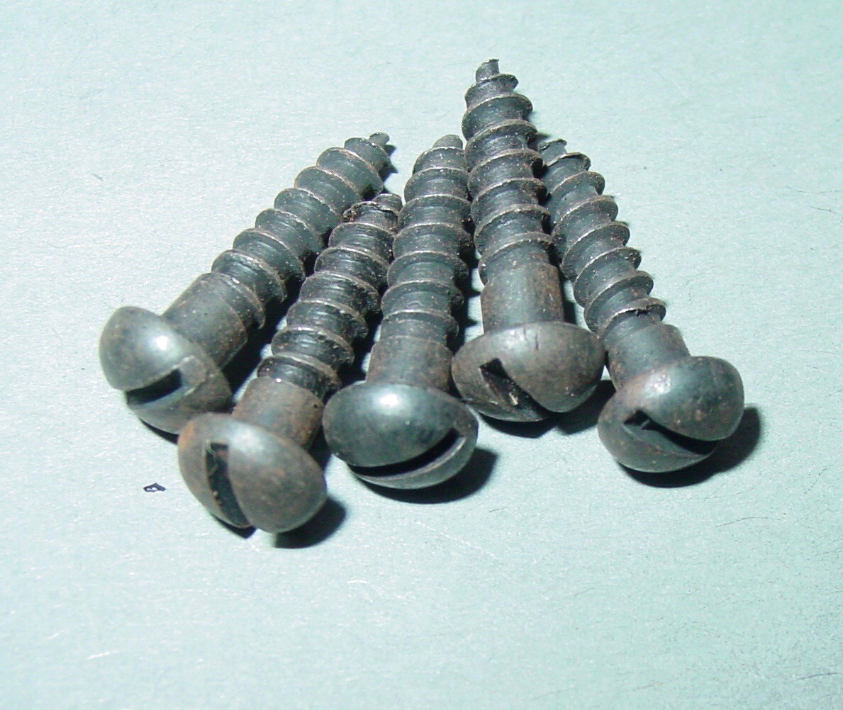 5 Vintage Window Sash Chain Holder Lift Pull Lot Antiqued Japanned Finish Lot