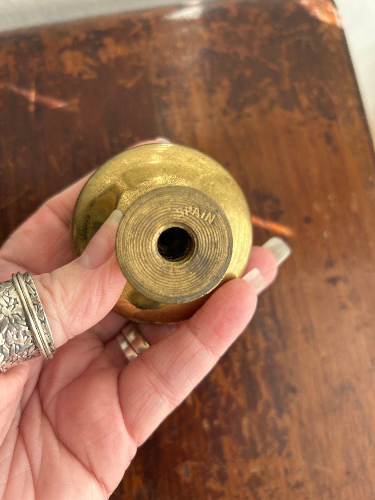 Ornate Brass Pull Knob with Backplate, Rococo Baroque Style Hardware (Spain)