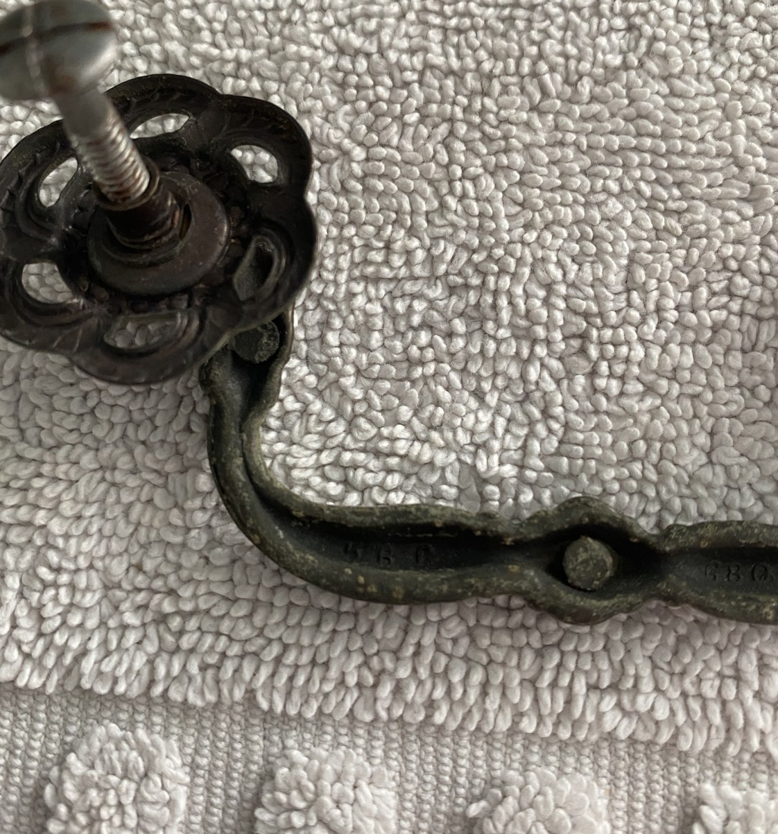 Vintage Drawer Pull Ornate Design 1989 Brass by Keeler Brass Company
